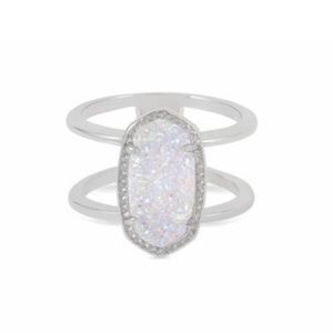 KENDRA SCOTT • Silver Elyse Iridescent Druzy Ring